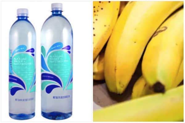 de l'eau alcanisée et des bananes luttent contre les crampes pendant la grossesse