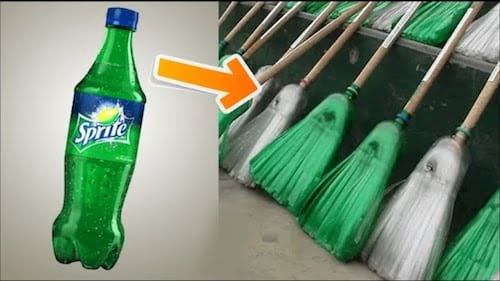 balai fait avec bouteille plastique recyclée