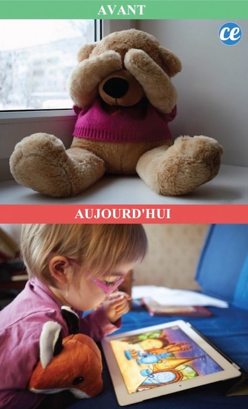 Avant les jouets en peluche suffisait mais aujourd'hui les enfants jouent avec l'ipad