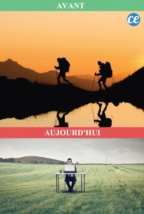 Avant on faisait des promenades et maintenant on est dehors mais avec son ordinateur portable