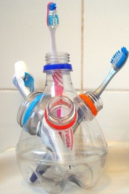 porte brosse à dent bouteille plastique recyclée