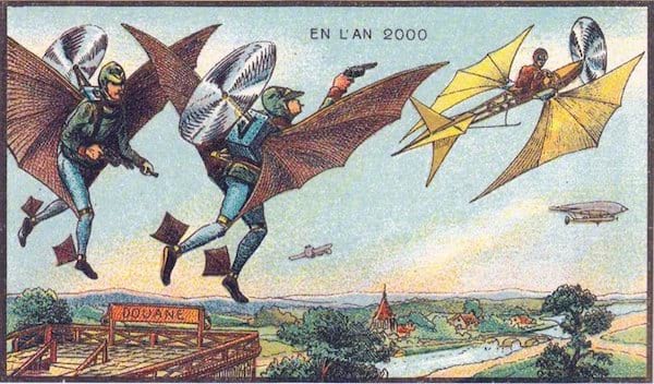 Police dans les airs qui arr&ecirc;te un voleur