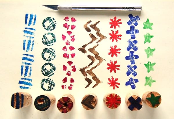 tampon encreur avec bouchons de liège