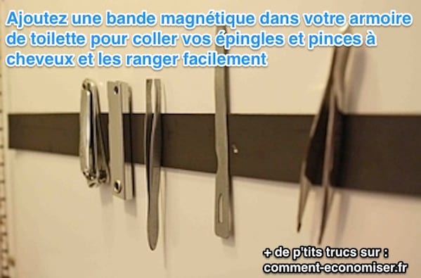 Rangement pour épingles avec barre magnétique