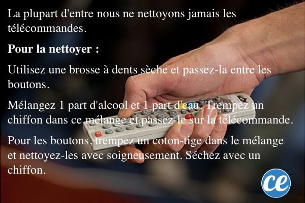 comment nettoyer une télécommande sale avec de l'alcool