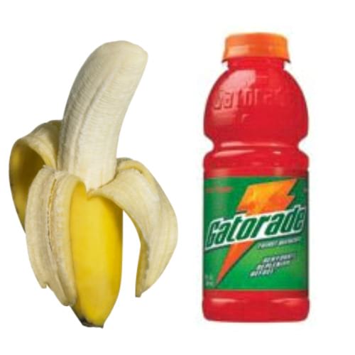 La gatorade et le banane vont aider à vaincre la gueule de bois.