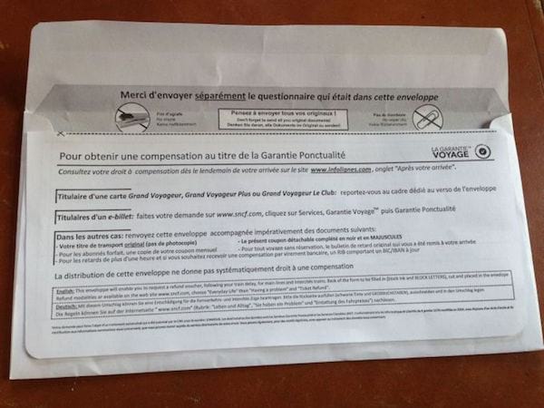 enveloppe sncf instructions