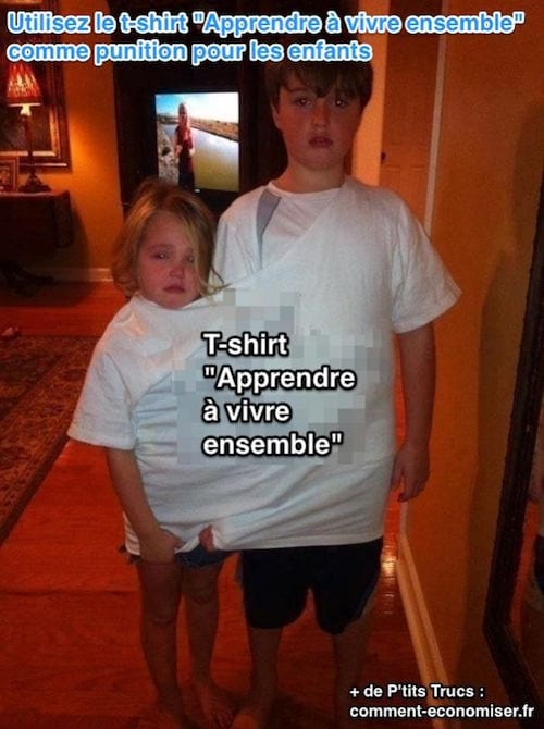 un t-shirt géant pour mettre fin aux disputes entre enfants
