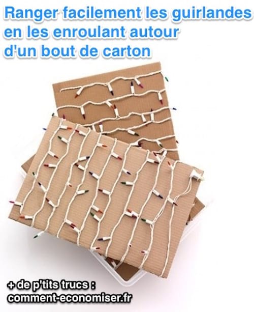 Ranger guirlandes autour d'un bout de carton