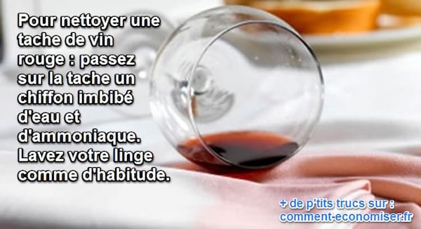 tache de vin et ammoniaque