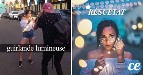 Utilisez uen guirlande pour ajouter des effets de lumière à vos clichés.