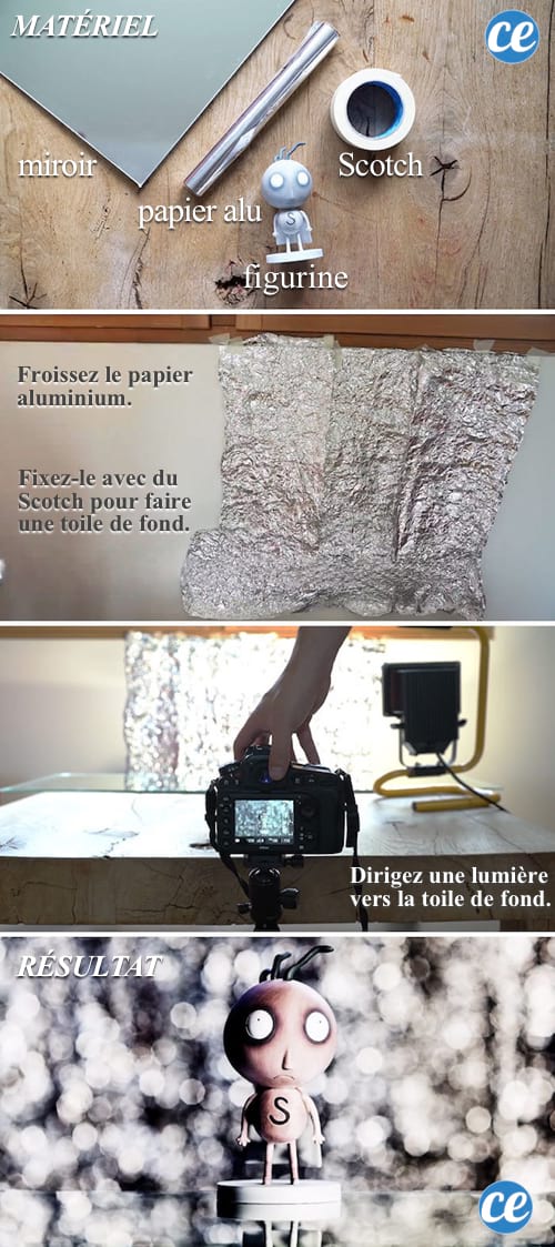 Utilisez du papier pour faire une toile de fond à effet Bokeh.