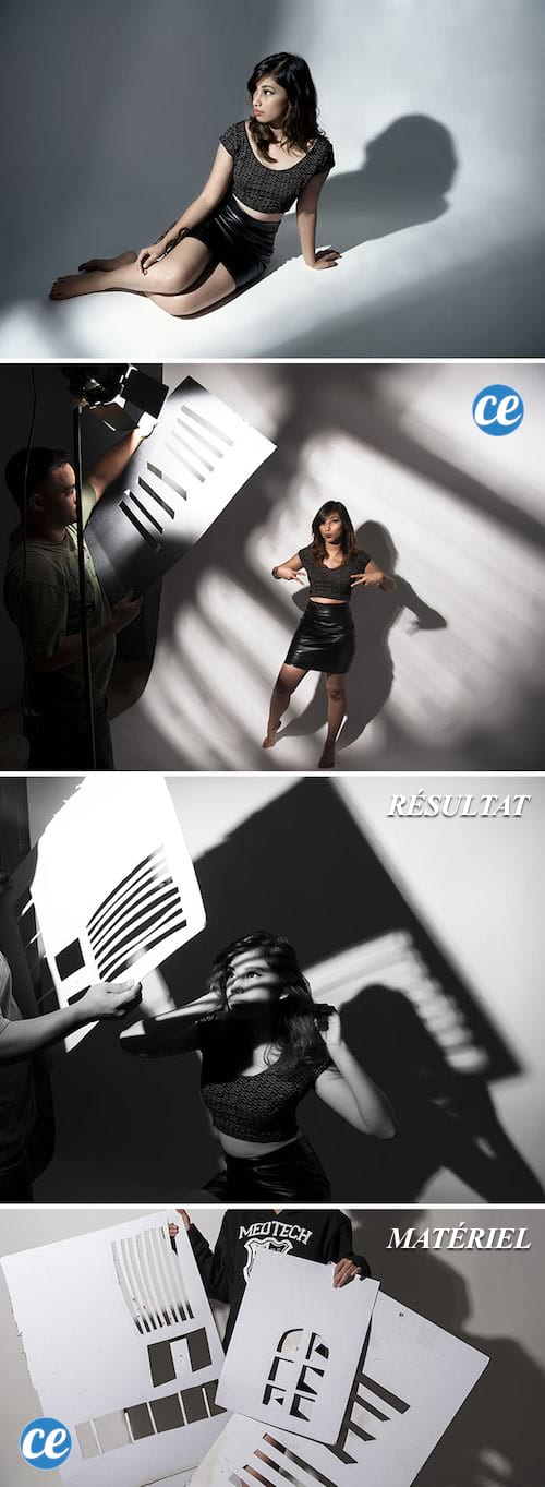 Découpez des morceaux de carton pour faire des jeux d'ombre.