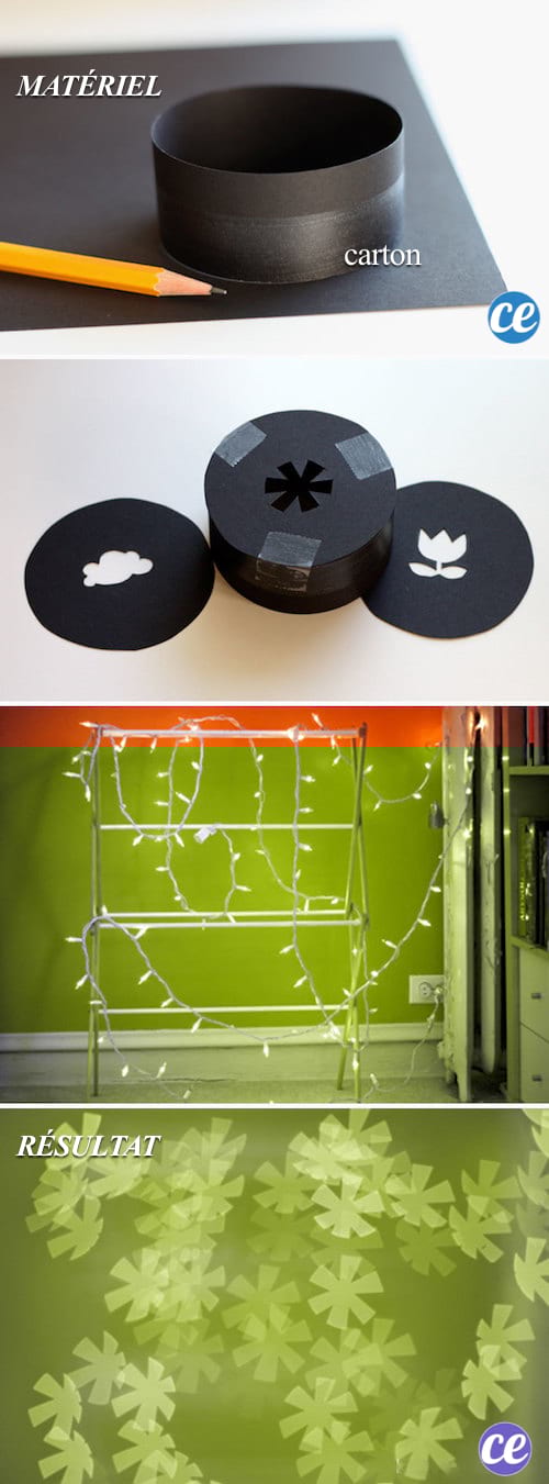 Découpez n'importe quelle forme dans du carton, et fixez-le sur votre objectif pour un effet bokeh.