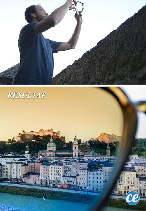 Utilisez vos lunettes de soleil pour faire un filtre photo.