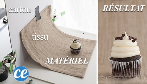 Faites un studio portable avec un morceau de carton et un bout de tissu.