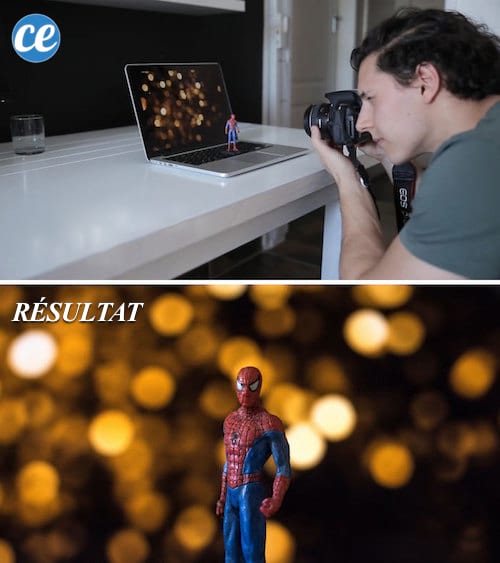 Utilisez un écran d'ordinateur en toile de fond.