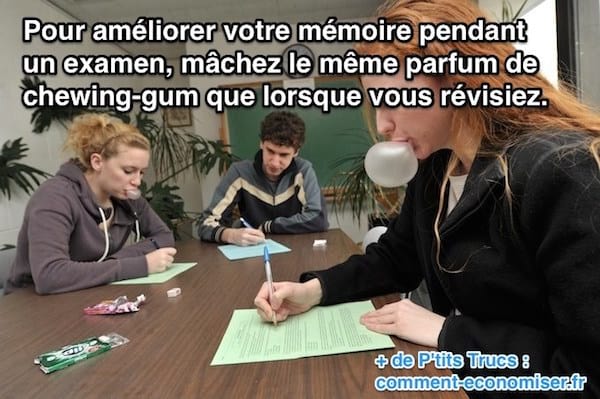 Pour améliorer la mémoire à un examen, mâchez le même chewing gum que lorsque vous révisiez