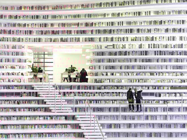 bibliothèque très aérée en Chine