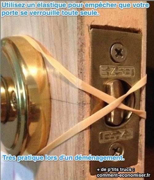 attacher un elastique pour que la porte ne se verouille pas