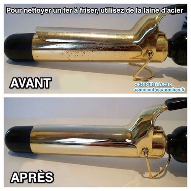 Pour nettoyer un fer à friser, utilisez de la laine d'acier