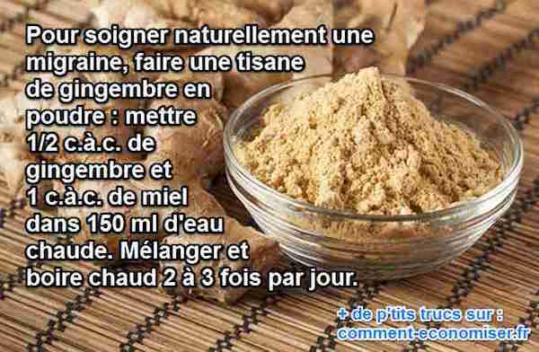 gingembre poudre migraines