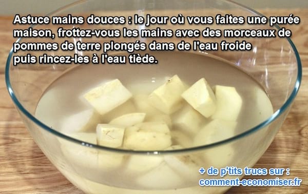 mains douces avec des pommes de terre