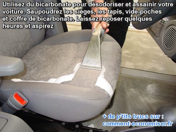Nettoyer et assainir la voiture avec du bicarbonate