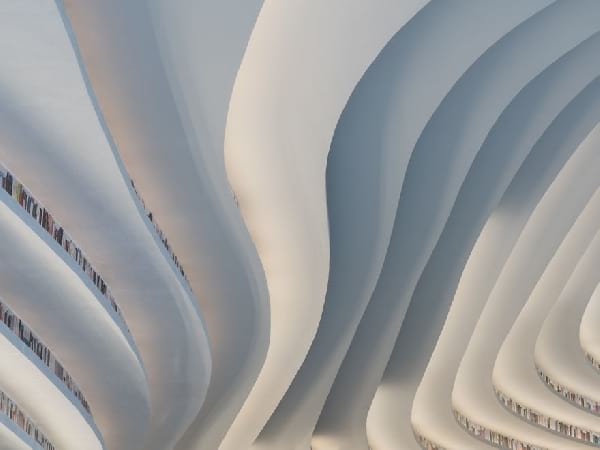 plafond de la bibliothèque moderne de Binhai