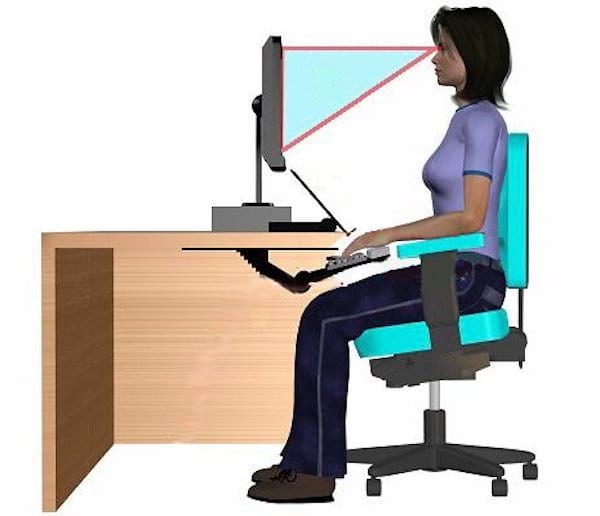 position idéale pour s'assoir devant un ordinateur