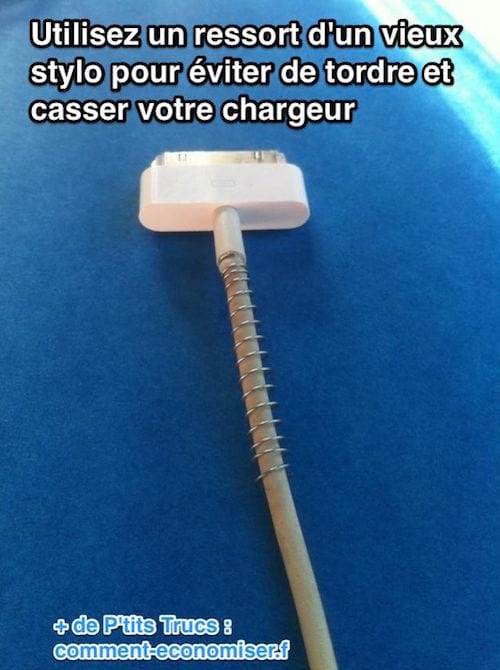 Mettez un ressort sur votre cable pour éviter de le casser