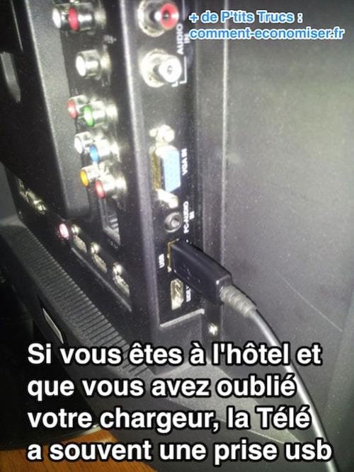 L'astuce pour recharger un téléphone sans chargeur à l'hotel