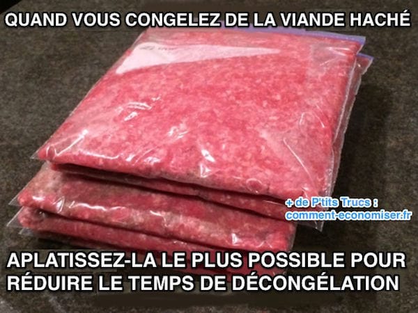 Astuce pour décongeler la viande hachée plus rapidement