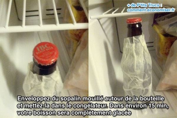 Refroidir une biere rapidement avec du sopalin