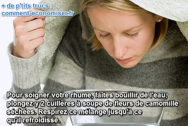 inhalation à la camomille pour soigner un rhume