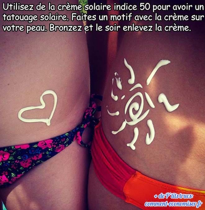 utiliser creme solaire tatouage temporaire