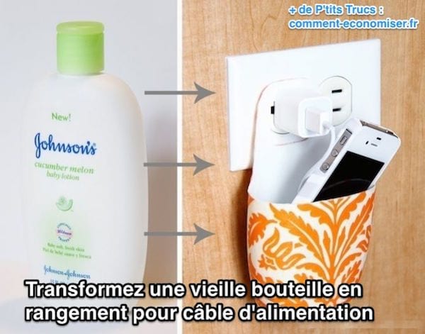 Transformez une vieille bouteille en  rangement pour câble d'alimentation