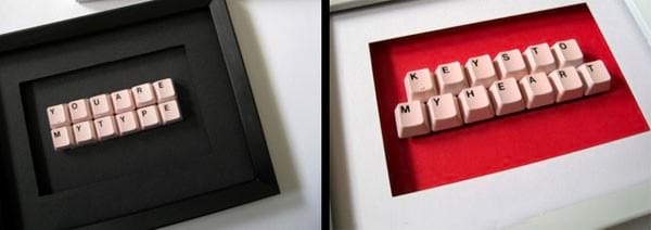 tableau deco avec lettre vieux clavier