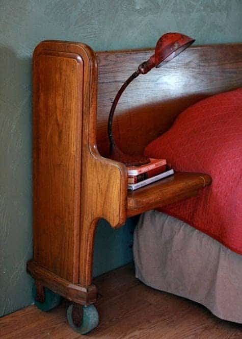 headboard made with old church bench