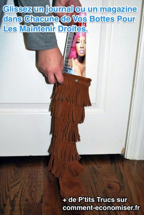 Maintenir ses bottes droites pour éviter de les abîmer