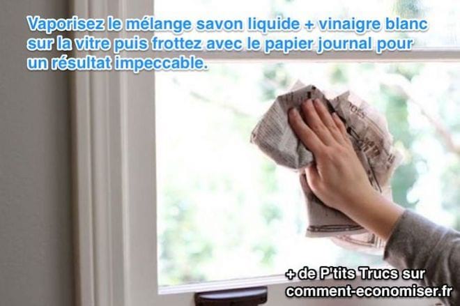 Nettoyer les vitres et miroirs avec du papier journal
