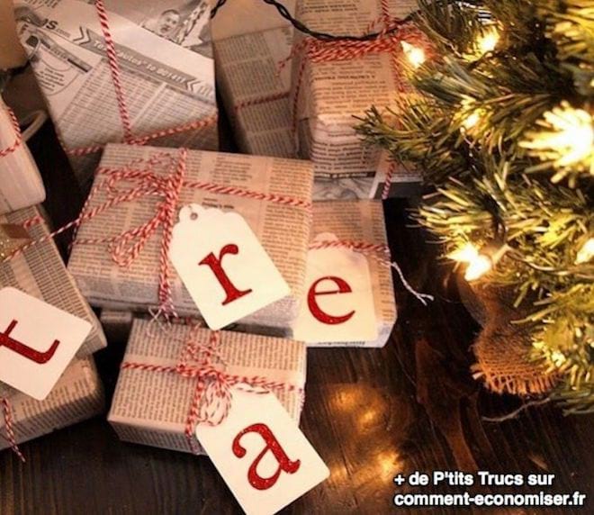 Papier cadeaux journal rubans uniformes