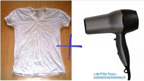 Utilisez un sèche-cheveux pour défroisser un vêtement