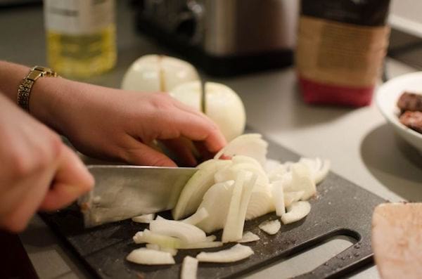 oignons en rondelles