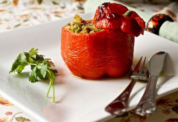 Poivrons farcis à la merguez