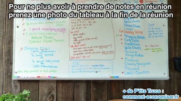 Pour ne plus avoir à prendre de notes en réunion prenez une photo du tableau à la fin de la réunion
