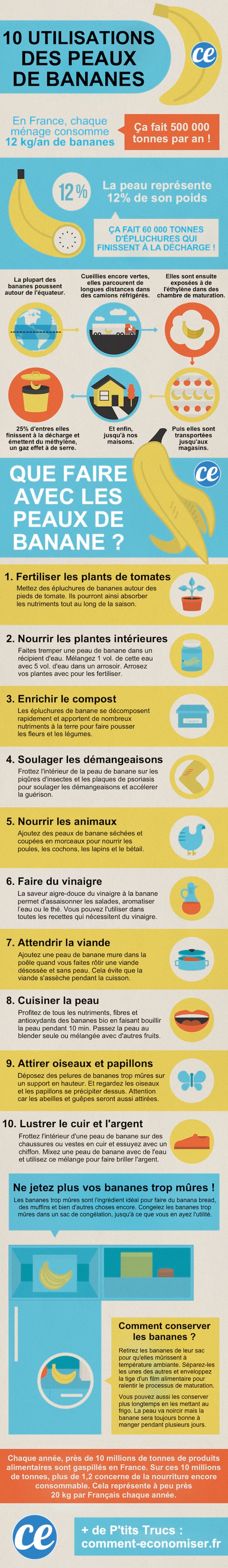 10choses à faire avec des peaux de bananes et des bananes trop mures.