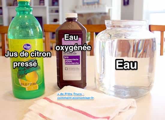 le jus de citron associé à l'eau oxygénée est une alternative naturelle efficace à la javel