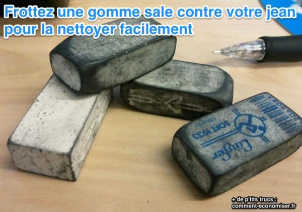 pur nettoyer une gomme frottez la contre le jean