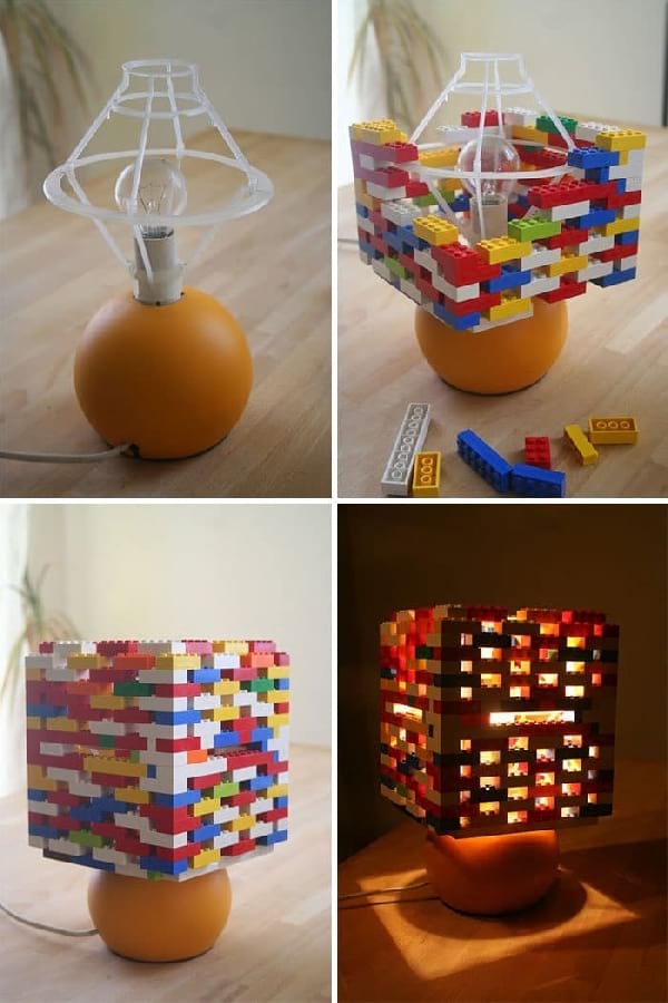 Un abat-jour fait avec des Lego
